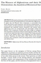 The Hazaras of Afghanistan and their Shi‘a Orientation: An Analytical Historical Survey