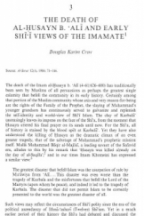 The death if al-husayn b.ali and early shi`i views of the imamate