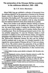The persecution of the ottoman shi`ites according to the muhimme defterleri 1565-1585